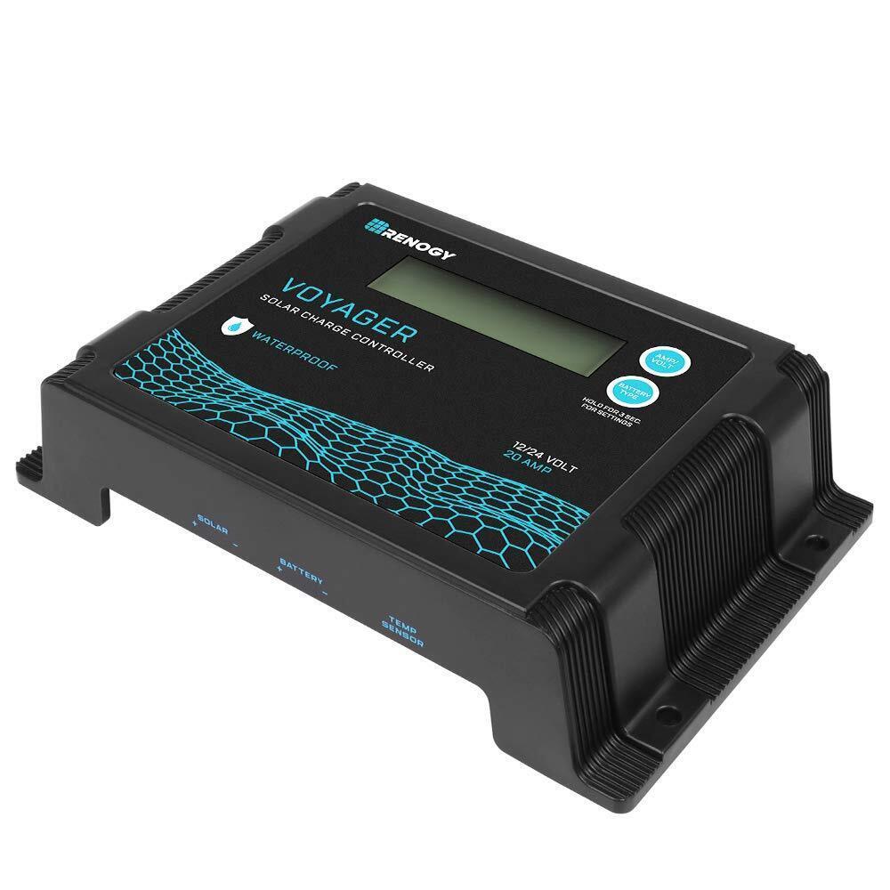 Renogy Voyager 20A 12V/24V PWM Waterproof Solar Charge Controller w/ LCD... - $100.30
