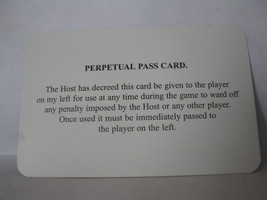 1995 Atmosfear Board Game Piece: Fear card #11 - Perpetual Pass Card - £0.74 GBP