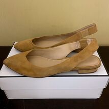 Banana Republic Womens Tan Suede Pointed Toe Slingback Flats Size 7.5 Camel - $44.54