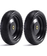 Replacement Cart Tire Wheel Set of 2 Flat-Free 13” Wheelbarrow Carts Tro... - £87.59 GBP