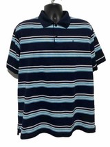 Louie James Golf Polo Stripped Navy Men’s Shirt Size XL vtd - $16.36