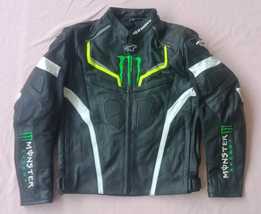 New Men Energy Motorcycle Racing Leather Jacket Genuine Leather Jacket A... - $185.99