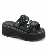 DEMONIA EMI100/BVL 2&quot; Platform Women&#39;s Goth Punk Bat Buckles Flip Flops ... - $95.67 CAD