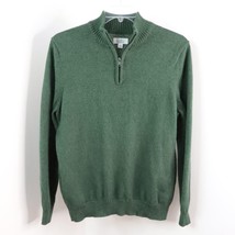 Croft &amp; Barrow Men&#39;s L Green 1/4 Zip Mock High Neck Pullover Casual Sweater - £11.22 GBP