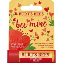 Burt&#39;s Bees 100% Natural Origin Moisturizing Lip Balm, Strawberry with B... - £7.85 GBP