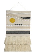 Hand Woven Tassel Wall Hanging Blended Wool Modern Bohemian Tapestry 16x32&quot; - £35.00 GBP