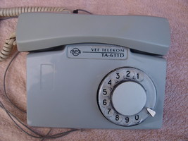 VINTAGE LATVIAN ROTARY DIAL PHONE VEF TA-611D GREY COLOR - $29.73