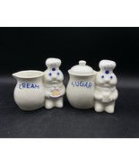 1999 Pillsbury Doughboy Poppin&#39; Fresh Ceramic Sugar &amp; Cream Creamer Set ... - $29.69