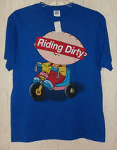 Nwt Mens Family Guy Stewie &quot;Riding Dirty&quot; Royal Blue Novelty T-SHIRT Size L - £14.90 GBP