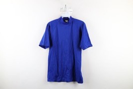 Vtg 50s General Athletic Products Mens M Blank Mock Neck Knit T-Shirt USA Bluet - £54.47 GBP