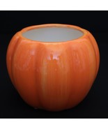 Ceramic Pumpkin Planter Pot 5&quot; x 6.5&quot; Halloween Autumn Fall Harvest Deco... - $17.83