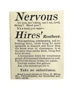 Hires Root Beer Soda Pop 1894 Advertisement Victorian Nervousness ADBN1mm - €17,41 EUR