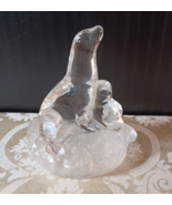 Mother and Baby Seal Clear Glass Figure -Paper Weight - €7,76 EUR