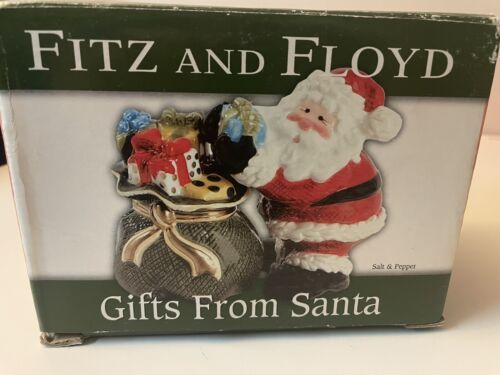 Primary image for FITZ & FLOYD Gifts From Santa Claus Set Of SALT & PEPPER SHAKERS New Inl Box