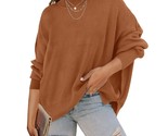 Women&#39;S 2023 Fall Casual Long Sleeve Crew Neck Side Slit Oversized Ribbe... - $86.99