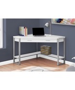 Monarch Specialties I 7500 42 in. White Corner &amp; Silver Metal Computer Desk - $525.87