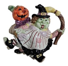 1992 Fitz and Floyd Halloween Hallween Hoedown 1 3/4 Qt Pitcher hand pai... - £79.92 GBP