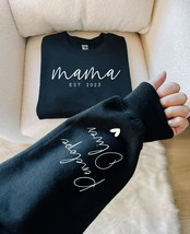 Custom Mama Sweatshirt with Date and Children Name on Mama - £52.33 GBP