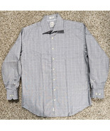 PETER MILLAR NANOLUXE 16.5 Long Gray Check gingham Long Sleeve Men&#39;s Shirt - $48.00 CAD