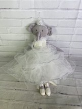 Pottery Barn Kids Monique Lhuillier Elephant Doll Plush With Tuelle Dress - £40.87 GBP