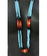 &quot;&#39;BEADED NATIVE AMERICAN STYLE - WESTERN - 6 STRAND NECKLACE&quot;&quot; - HAND CR... - $12.89