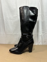 Rampage Tall Black Knee High Heeled Boots Women’s Sz 9 M - £31.93 GBP