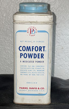 Vintage Comfort Medicated Powder Tin Container By  Parke Davis &amp; Co, 10 Oz, - £6.07 GBP