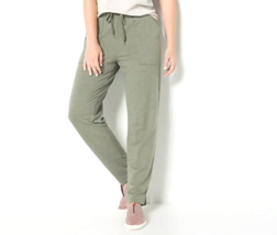 Cuddl Duds Comfortwear Length Slim Pants- OLIVE MOSS HEATHER, XL - £16.52 GBP