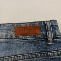 Inherit Clothing Company Women's Blue Cotton Blend Frayed Denim Skirt Size 7/8 image 9