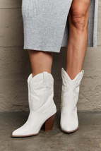 Legend Footwear White Bella Cowboy Low Mid Shin Calf Bootie Cowgirl Boots - $50.00