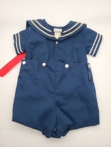Vtg 80s CI Castro &amp; Co Nautical Sailor Baby Toddler Navy Romper Suit Sz ... - $22.00