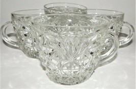 4 Arlington Punch Bowl Cups Anchor Hocking Clear Crystal Pressed Glass F... - $24.75