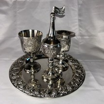 Nickel Grapevine Havdalah Set Shabbat Israel Judaica - $70.00