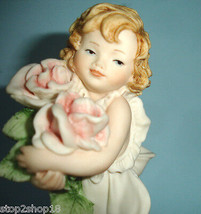 Giuseppe Armani Rosette Girl with Roses Mother&#39;s Day 99 Figurine 0300C 6.5&quot; New - £74.62 GBP