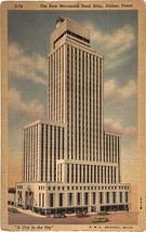 The New Mercantile Bank Building, Dallas, Texas, vintage postcard - £9.58 GBP