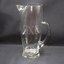 Etched Glass Pitcher Clear Barware Iced Tea Beer Water Beta Chi Beta Sor... - $24.74