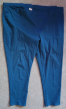Women's Faded Glory Pants Plus Size 3X Stretch Blueish Green Pull-On Casual - $14.99