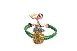 LISA C BIJOUX Womens Pineapple Sparkle Bracelet Swarovski Crystal Food &amp;... - $67.89