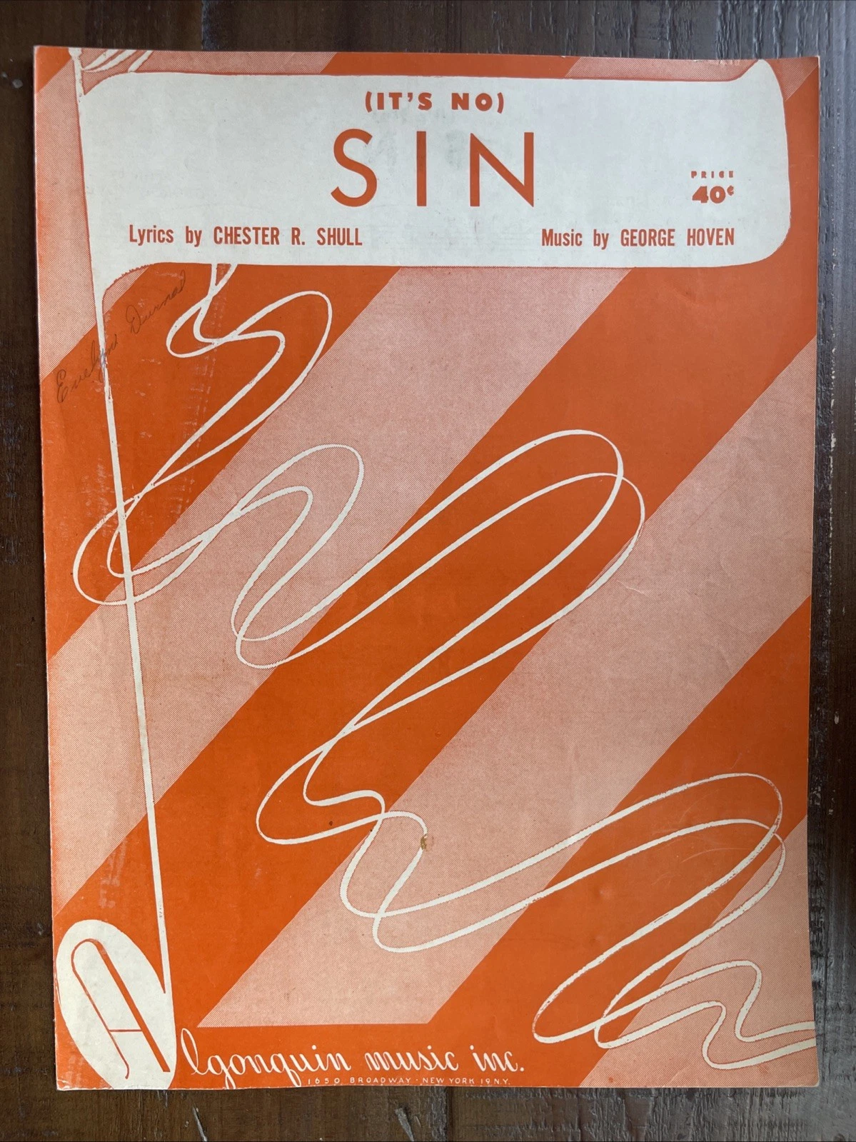 (It&#39;s No) Sin (sheet music) - $6.00
