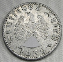 1939-J Germany 50 Reichspfennig CHF Coin AE424 - £12.34 GBP