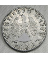 1939-J Germany 50 Reichspfennig CHF Coin AE424 - £11.61 GBP