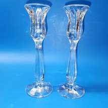 Gorham Lead Crystal 8&quot; Tapered Candle Holders - Pair Of 2 - FREE SHIPPING - £18.75 GBP