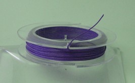 32&#39; Med Purple tiger tail nylon stainless beading wire 26ga .018in .45mm... - $1.93