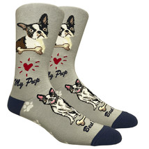 Boston Terrier Dog Socks Fun Novelty Dress Casual Unisex SOX FineFit One Size - £10.42 GBP