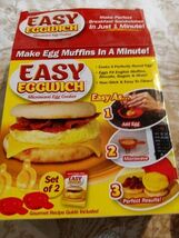 2 SET EASY EGGWICH MICROWAVE EGG MUFFINS COOKER IN A MINUTE-NEW open box - $4.99