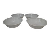 4 Corelle Bowls, Soup or Cereal, White, Silk Blossom,  Thin grey Line on... - $17.46