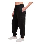 Tuff Womens Sweatpants Black Jogger Cargo Fleece Pockets Active Heavyweight - $789.78 MXN