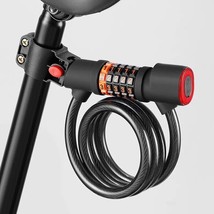 Secure Bicycle Lock with Tail Light and 5-Digit Security Password Durabl... - $24.56