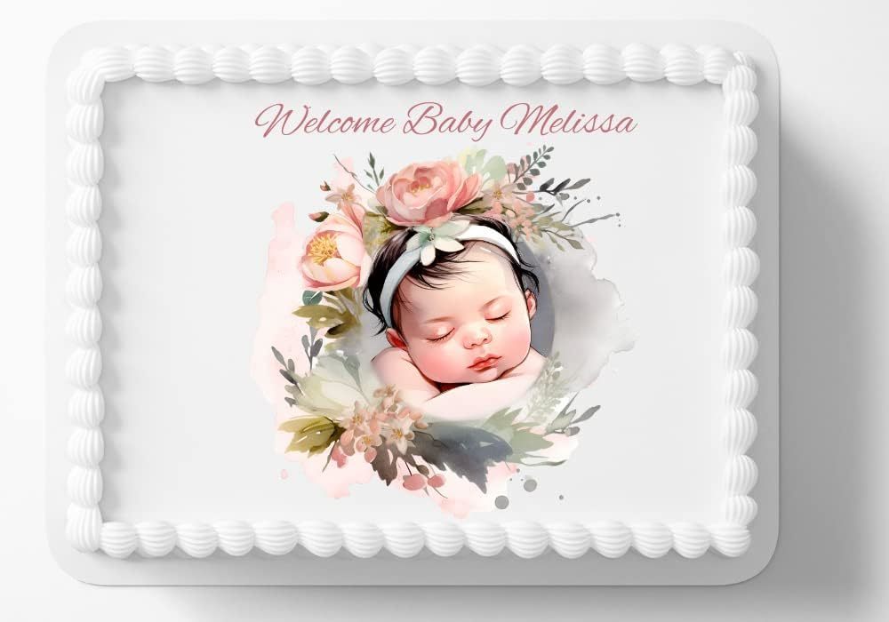 Baby Shower Newborn Girl Edible Image Cake Topper Edible Cake Toppers — free download