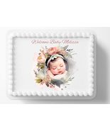 Baby Shower Newborn Girl Edible Image Cake Topper Edible Cake Toppers Fr... - £12.95 GBP